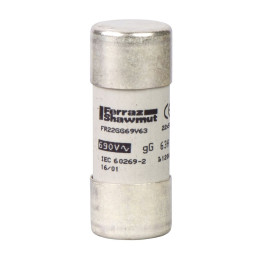 NFC cartridge fuses, TeSys GS, cylindrical, 22mm x 58mm, fuse type gG, 500VAC, 63A, without striker