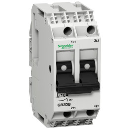 Circuit breaker, TeSys GB2, 2P, 3A, Icu 3kA at 415V, Thermal magnetic, DIN rail mounted