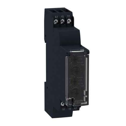 Harmony, Modular timing relay, 8 A, 1 CO, 1 s..100 h, asymmetrical flashing, 24 V DC / 24...240 V AC