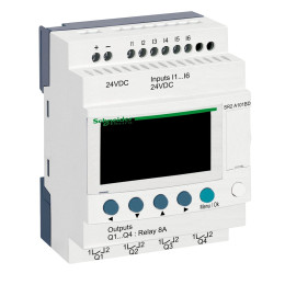 Compact smart relay, Zelio Logic, 10 I/O, 24 V DC, no clock, display